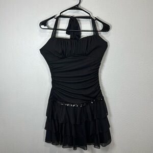 Ruby Rox baby doll halter dress black vintage Y2K